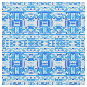 Eingeborenen-Stammesmuster Blau Stoff