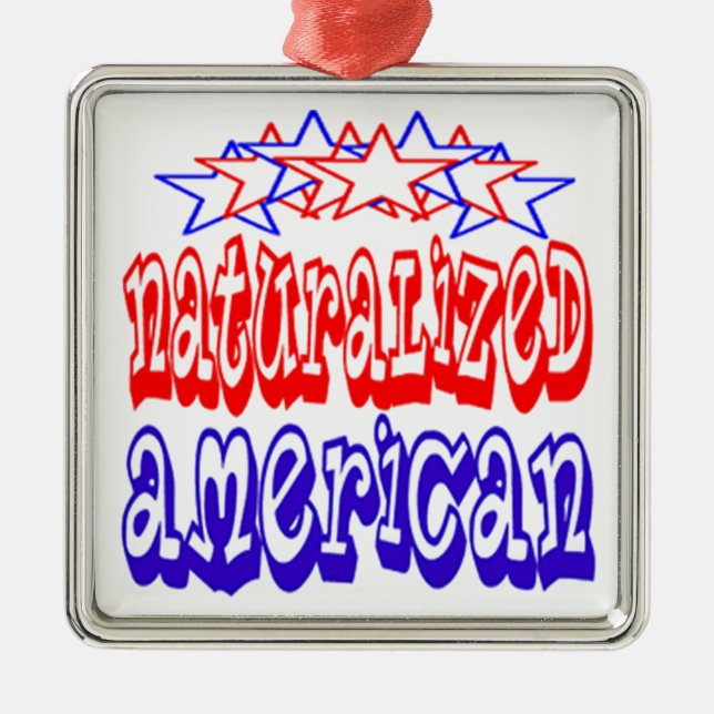 Eingebürgerter Amerikaner Silbernes Ornament (Vorne)