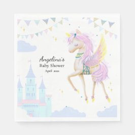 Eingedeckte Babydusche Papierservietten. Serviette