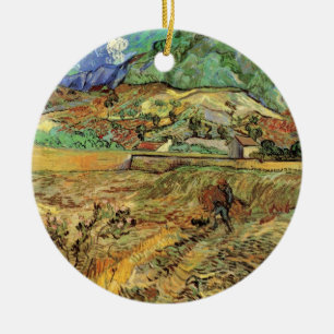 Eingefriedetes Weizenfeld mit Bauer von Vincent va Keramik Ornament