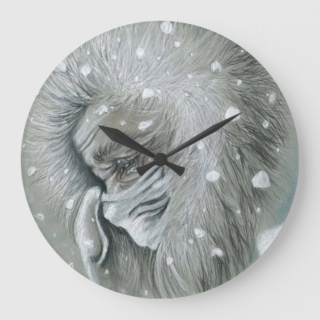 Eingefroren in der Zeit Große Wanduhr (Vorderseite)