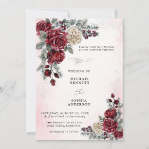 Eingefrorene Rosen Winter Hochzeitseinladung Einladung