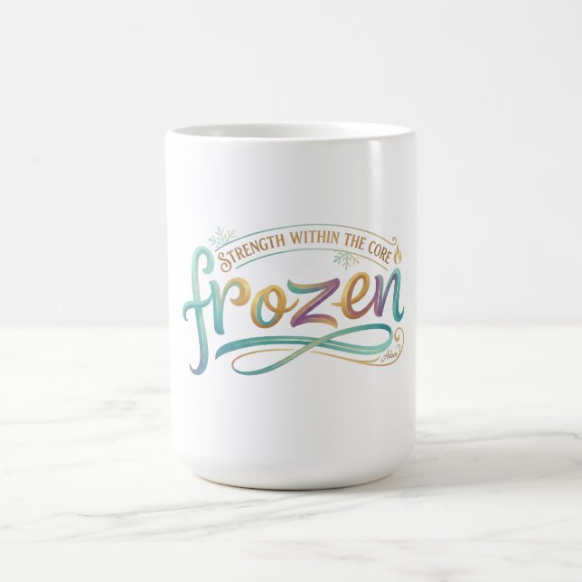 Eingefrorene Typografie Langarmshirt Kaffeetasse (Mittel)