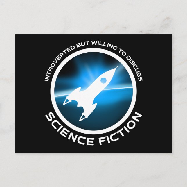 eingeführt, aber willens, über Science Fiction zu  Postkarte (Vorderseite)