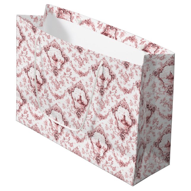 Eingegrabter Florentiner mit Windmühle und Boote-R Große Geschenktüte (Vorderseite Schrägansicht)