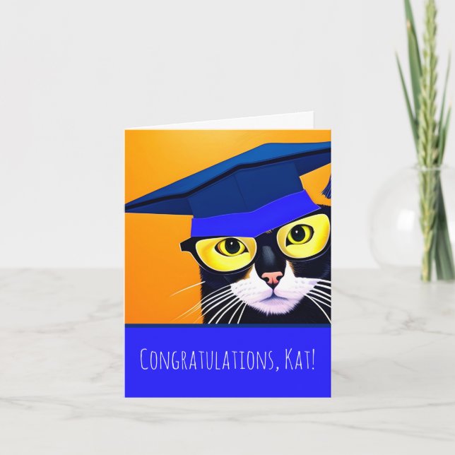 Eingeklappte Grußkarte für Katzen Karte (Vorderseite)