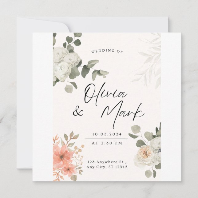 Eingeladen in die Widding Einladung (Vorderseite)