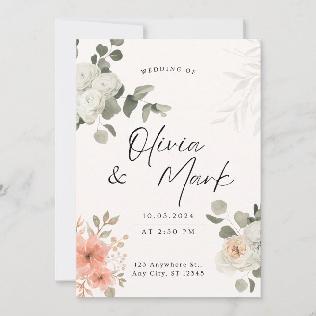 Eingeladen in die Widding Einladung (Vorderseite)