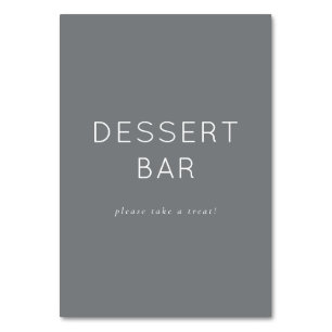 Eingeladene graue minimalistische Dessertbar-Tafel Tischnummer