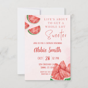 Eingeladene zur rosa Wassermelonen-Hochzeitdusche Einladung