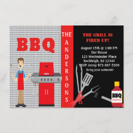 Eingeladener Brand in der Grill-GRILLEN Einladung