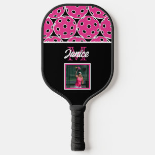 Eingelegte rosa Monogramm-Foto-Pickleball-Schläger Pickleball Schläger