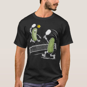 Eingelegter-Gurke-Playing Pickleball Lustiger Pick T-Shirt