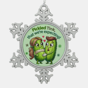 Eingelegter Tink, dass wir auf das eingelegte Paar Schneeflocken Zinn-Ornament