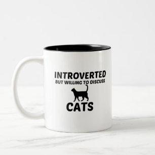 EINGELEITETE, ABER BERATENDE KATZEN ZWEIFARBIGE TASSE