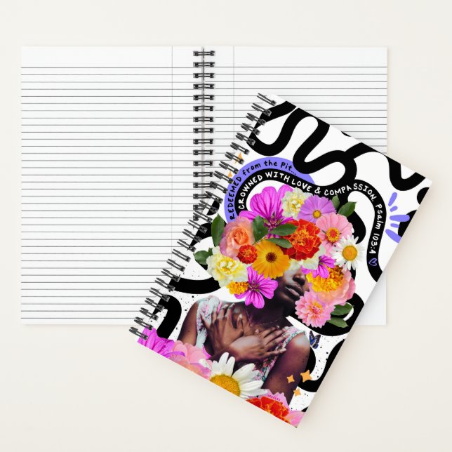 Eingelöste und gekrönte digitale Collage Christlic Notizbuch (Innen)