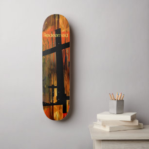 Eingelöstes Christliches Kreuz Abstrakt Skateboard