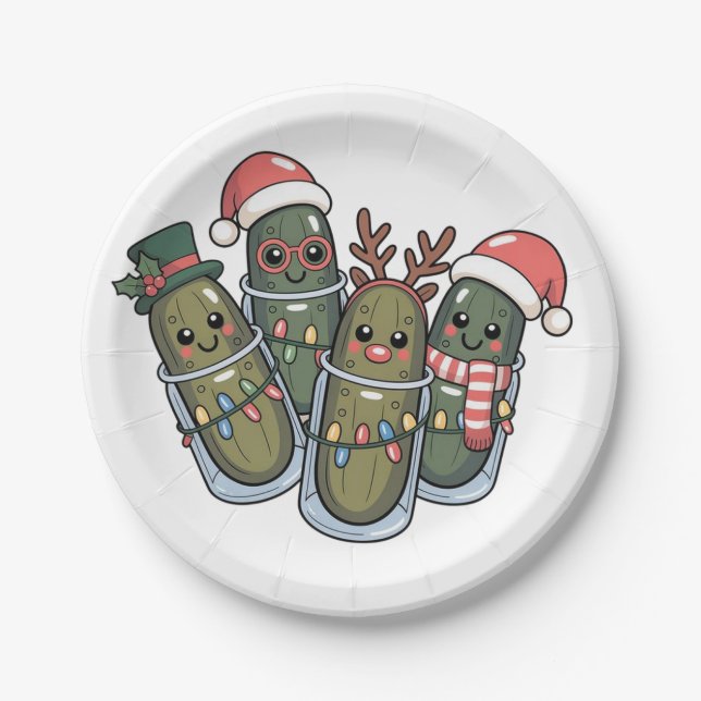 Eingemachtes mit Rentiershörnern Santa Eingemachte Pappteller (Vorderseite)