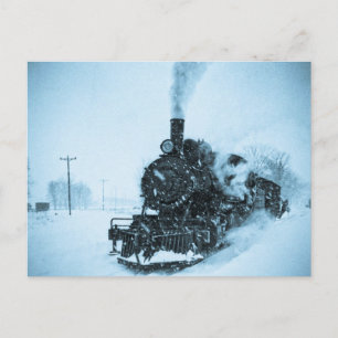 Eingeschneiter Zug Vintage Postkarte