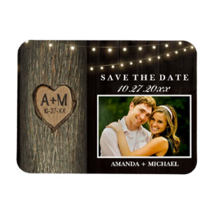 Eingeschnittene Initialen Alte Eiche Hochzeit Term Magnet