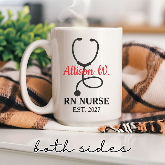 Eingeschriebene Krankenpflegerin Abschluss, benutz Kaffeetasse (nurse mug, nursing mug, registered nurse mug, RN mug, nurse coffee cup, nurse gift, nurse graduation)