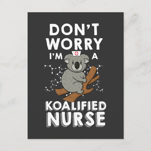 Eingeschriebene Krankenschwester Koala Postkarte (Vorderseite)