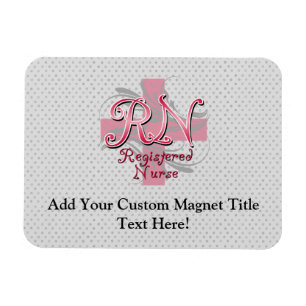 Eingeschriebene Krankenschwestern, rosa Wirbel Magnet
