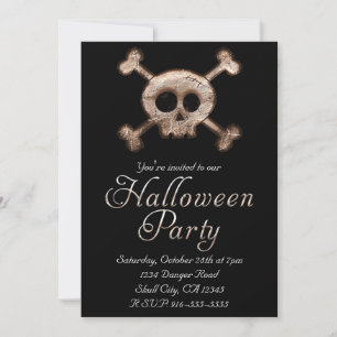 Eingeschüchterte Totenkopf HALLOWEEN PARTY Einladu Einladung