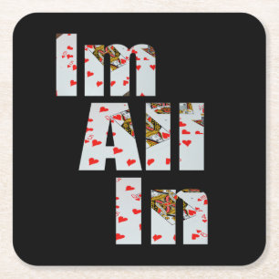 Eingesetzt: All In beim Poker, Rechteckiger Pappuntersetzer
