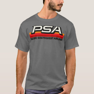 Eingestellte PSA Airlines 70er 80er Pazifik Kalifo T-Shirt