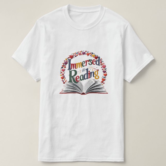 Eingetaucht in Lesen T-Shirt (Design vorne)