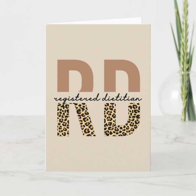 Eingetragene Dietitian Cheetah Print RD Geschenke Karte (Vorderseite)