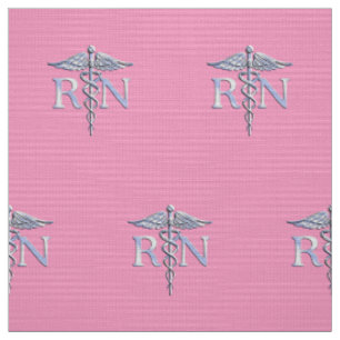 Eingetragene Krankenschwester RN Caduceus auf Pink Stoff