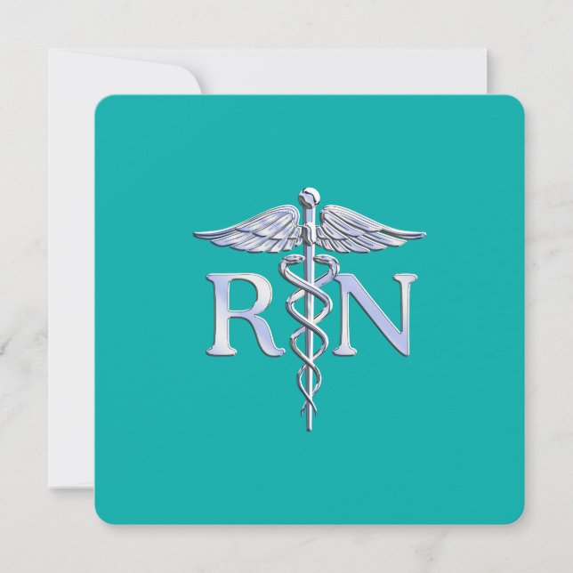 Eingetragene Krankenschwester RN Caduceus auf Türk Einladung (Vorderseite)
