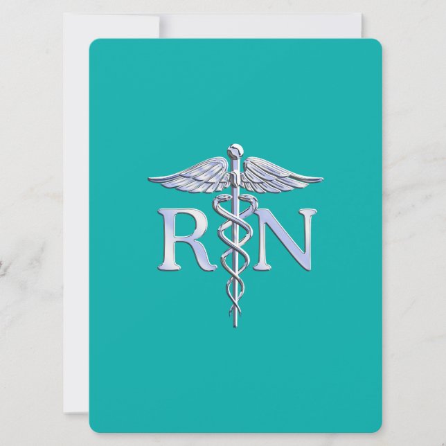 Eingetragene Krankenschwester RN Caduceus auf Türk Einladung (Vorderseite)
