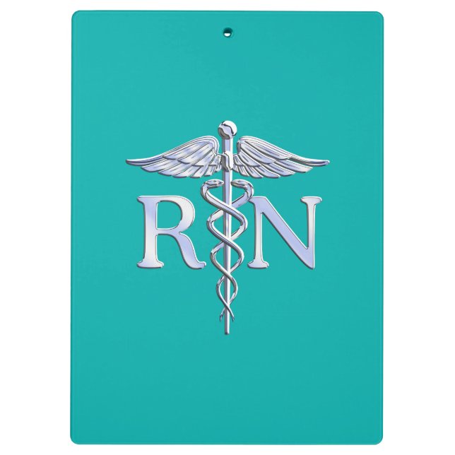 Eingetragene Krankenschwester RN Caduceus auf Türk Klemmbrett (Rückseite)