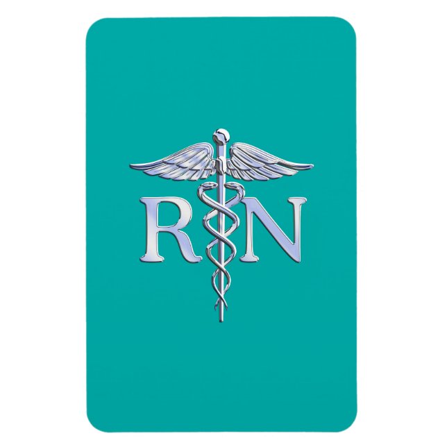 Eingetragene Krankenschwester RN Caduceus auf Türk Magnet (Vertikal)
