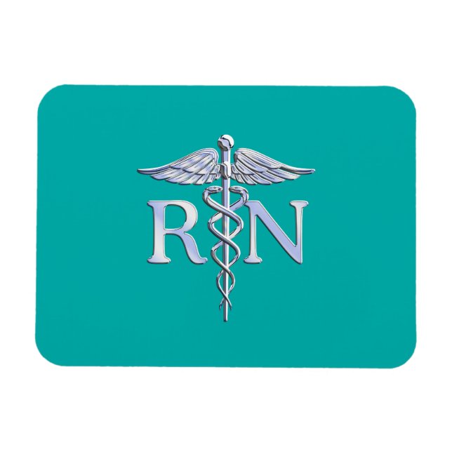 Eingetragene Krankenschwester RN Caduceus auf Türk Magnet (Horizontal)
