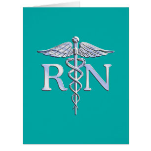 Eingetragene Krankenschwester RN Silver Caduceus a