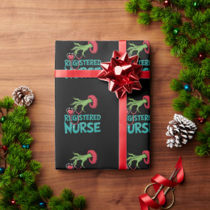 Eingetragene Krankenschwester Stethoscope Santa El Geschenkpapier