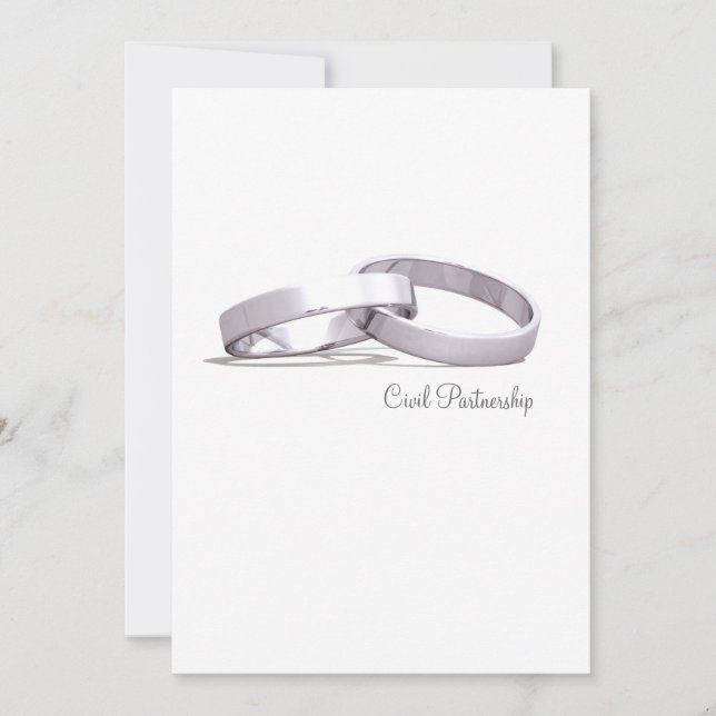 Eingewachsene Rings Silver BLK Zivile Partnerschaf Einladung (Vorderseite)