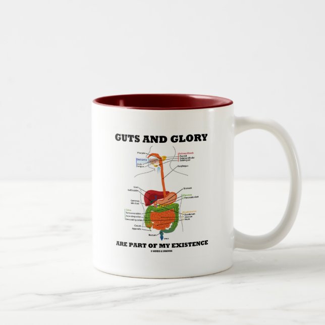 Eingeweide und Ruhm sind ein Teil meines Bestehens Zweifarbige Tasse (Rechts)