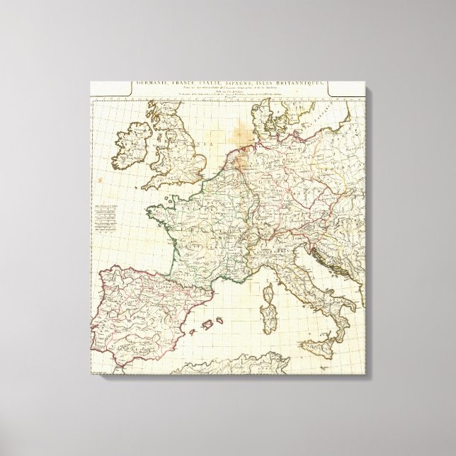 Eingeweihte Karte Europas Leinwanddruck (Vorderseite)