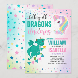 Eingeweihte und Drachen zum Geburtstag Einladung m