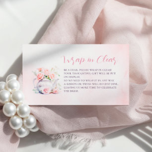 Eingewickelt in klare elegante rosa Rosen Brautpar Begleitkarte