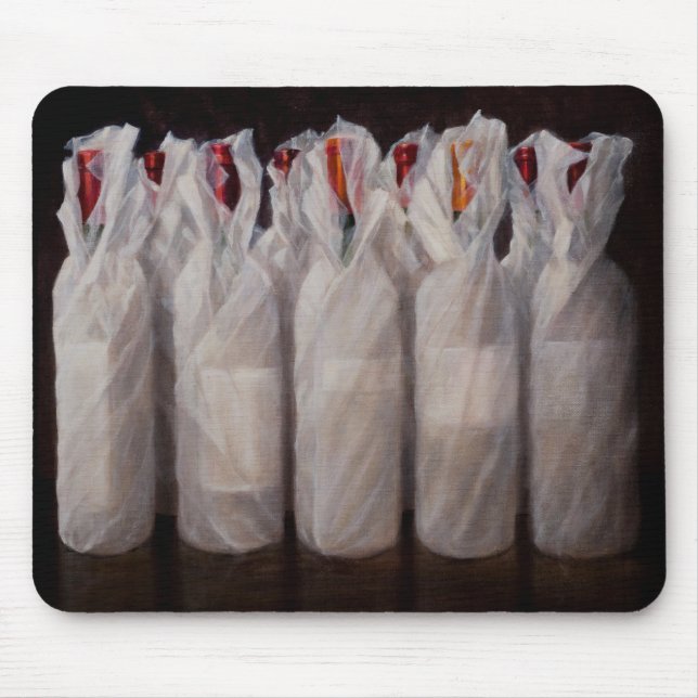 Eingewickelte Wein-Flaschen 2010 Mousepad (Vorne)