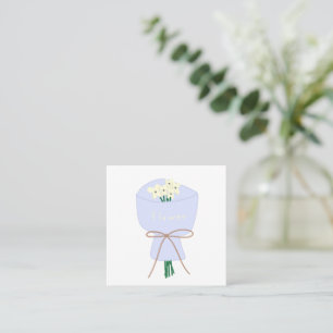 Eingewickelter Creme-Blumenstrauß-Geschenk Quadratische Visitenkarte