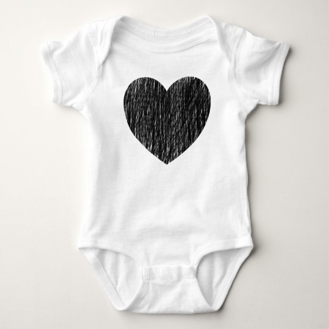 eingezäunt in Schwarz Baby Strampler (Vorderseite)