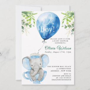 Eingladung zur Babyparty für einen kleinen Elefant Einladung