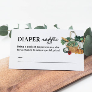 Einheimische Babydusche-Windeln-Raffelkarten Begleitkarte